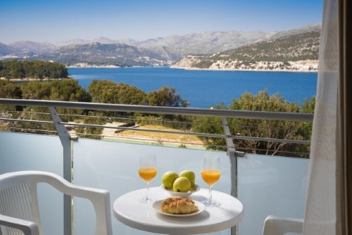 Balcony view at Valamar Club Dubrovnik Hotel in Dubrovnik, Croatia. Travel with World Lifetime Journeys