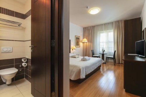 Double room at Hotel Croatia in Baska Voda, Croatia. Travel with World Lifetime Journeys