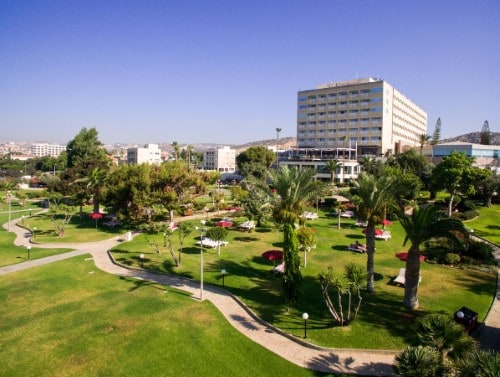 Hotel outside view at St Raphael Marina in Limassol, Cyprus. Travel with World Lifetime Journeys