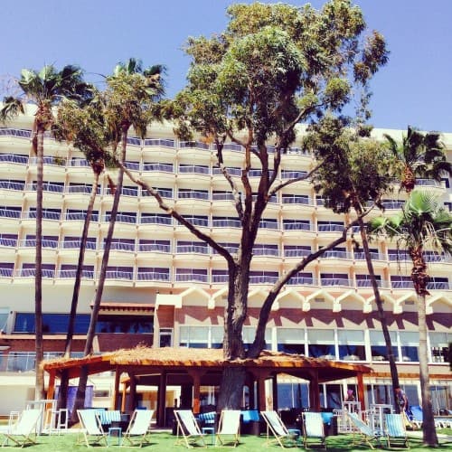 Hotel view at Poseidonia Beach Hotel in Limassol, Cyprus. Travel with World Lifetime Journeys