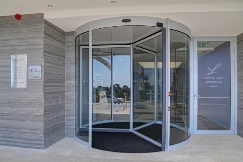 Main entrance at Hotel Lero in Dubrovnik, Croatia. Travel with World Lifetime Journeys