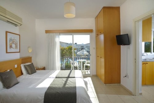 Double room at Akti Beach Village Resort in Paphos, Cyprus. Travel with World Lifetime Journeys