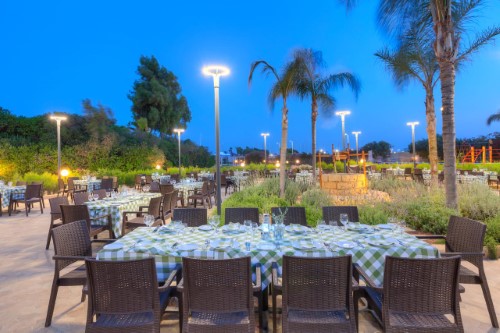 Outdoor restaurant at St Raphael Marina in Limassol, Cyprus. Travel with World Lifetime Journeys