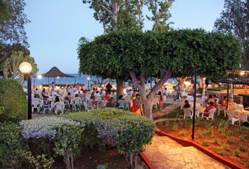 Outside restaurant at Poseidonia Beach Hotel in Limassol, Cyprus. Travel with World Lifetime Journeys