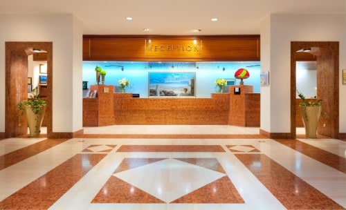 Reception area at St Raphael Marina in Limassol, Cyprus. Travel with World Lifetime Journeys