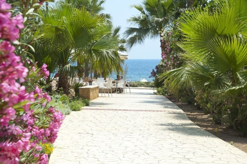 Way to the beach at Akti Beach Village Resort in Paphos, Cyprus. Travel with World Lifetime Journeys