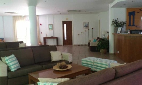 Reception area at Hylatio Tourist Village in Limassol, Cyprus. Travel with World Lifetime Journeys