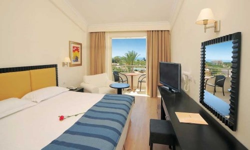 Double room at Olympic Lagoon Resort, Ayia Napa. Cyprus. Travel with World Lifetime Journeys