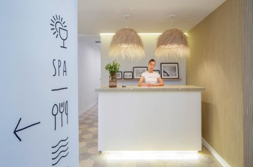 Spa reception at HM Alma Beach in Palma de Mallorca. Travel with World Lifetime Journeys