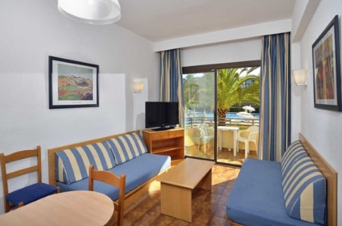 Apartment lounge at Sol Alcudia Center Apartamentos in Alcudia, Mallorca. Travel with World Lifetime Journeys