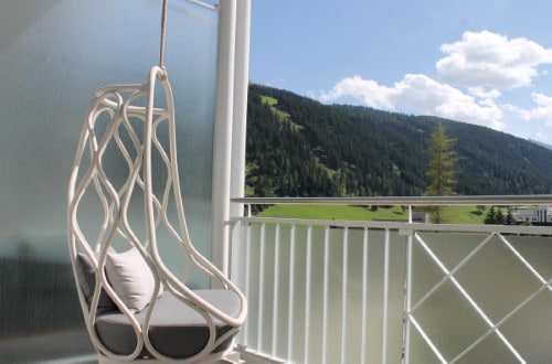 Balcony view at Hard Rock Hotel Davos, Switzerland. Travel with World Lifetime Journeys