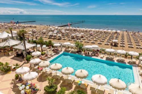 Balcony view at Luxor & Cairo Beach Resort in Lido di Jesolo, Italy. Travel with World Lifetime Journeys