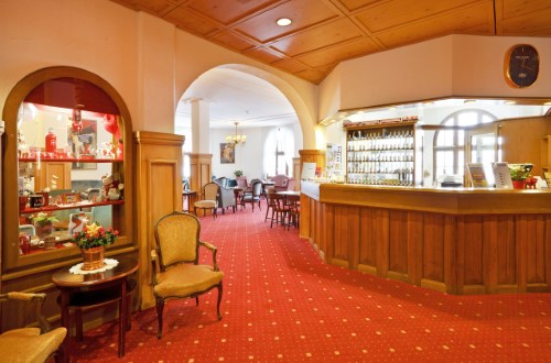 Bar area at Central Sporthotel in Davos, Switzerland. Travel with World Lifetime Journeys