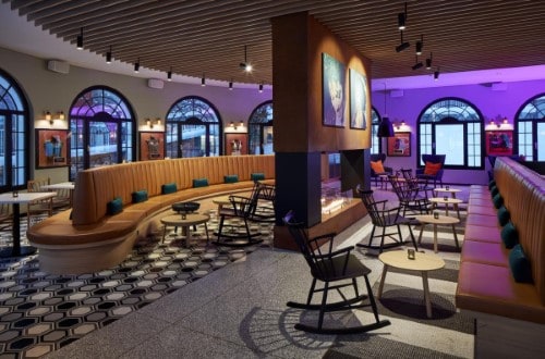 Bar area at Hard Rock Hotel Davos, Switzerland. Travel with World Lifetime Journeys