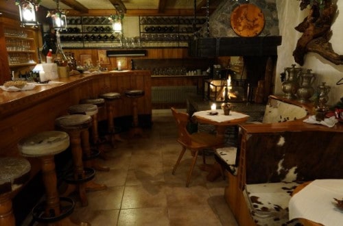 Bar area at Hotel Europa in Saas Fee, Switzerland. Travel with World Lifetime Journeys