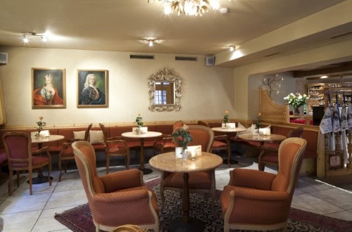 Bar area at Hotel Tablé in Corvara, Italy. Travel with World Lifetime Journeys