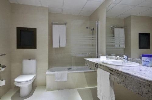 Ensuite bathroom at Best Hotel Triton in Benalmadena, Malaga. Travel with World Lifetime Journeys