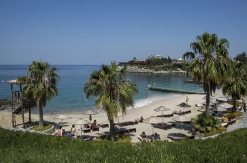 Beach view at Pine Bay Holiday Resort in Kusadasi, Turkey. Travel with World Lifetime Journeys