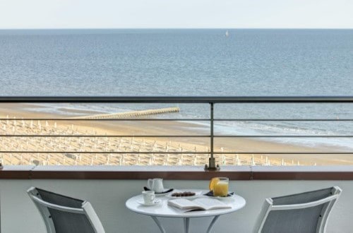 Beautiful balcony view at Adriatic Palace Hotel in Lido di Jesolo, Italy. Travel with World Lifetime Journeys