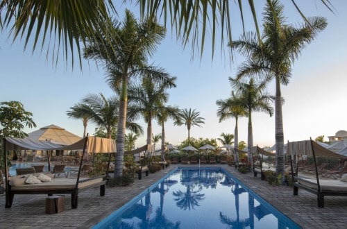 Beautiful pool area at Vincci Seleccion la Plantacion del Sur in Costa Adeje, Tenerife. Travel with World Lifetime Journeys