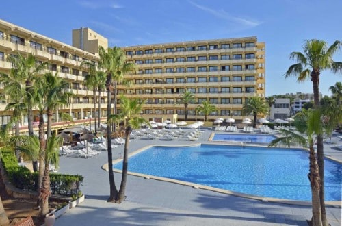 Beautiful pool area at Sol Alcudia Center Apartamentos in Alcudia, Mallorca. Travel with World Lifetime Journeys