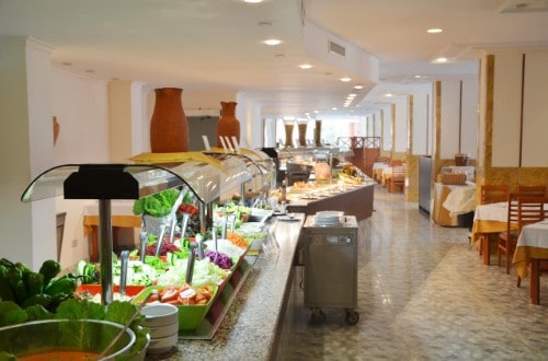 Buffet restaurant at Azuline Hotel Coral Beach in Es Canar, Ibiza. Travel with World Lifetime Journeys