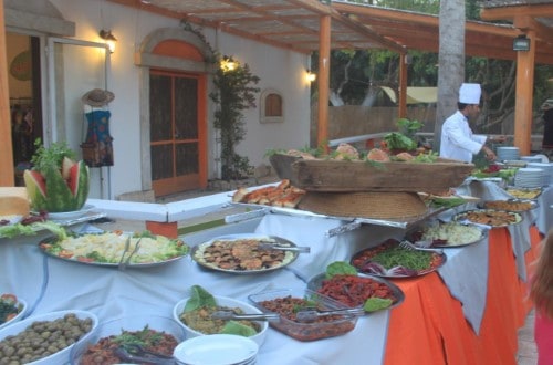 Buffet restaurant at Hotel Baia del Sole in South Sicily, Italy. Travel with World Lifetime Journeys