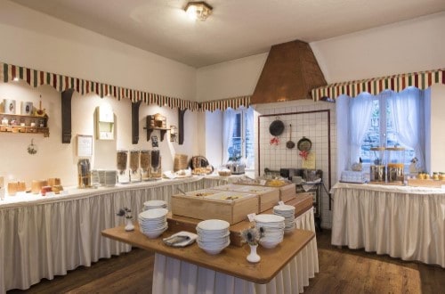 Buffet restaurant at Sunstar Hotel Saas Fee, Switzerland. Travel with World Lifetime Journeys