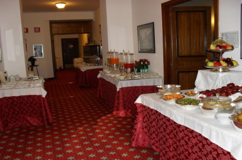 Buffet restaurant at Miramonti Majestic Grand Hotel in Cortina D’Ampezzo, Italy. Travel with World Lifetime Journeys