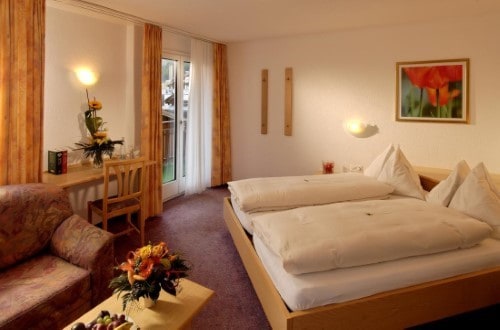 Comfort room at Park Hotel in Saas Fee, Switzerland. Travel with World Lifetime Journeys