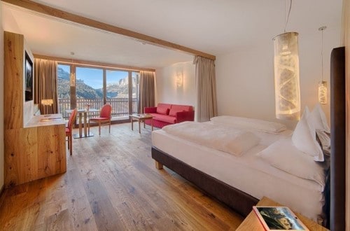 Comfort room at Sporthotel Panorama in Corvara, Italy. Travel with World Lifetime Journeys