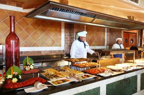 Food buffet at Bahia Principe Hotels in Costa Adeje, Tenerife. Travel with World Lifetime Journeys