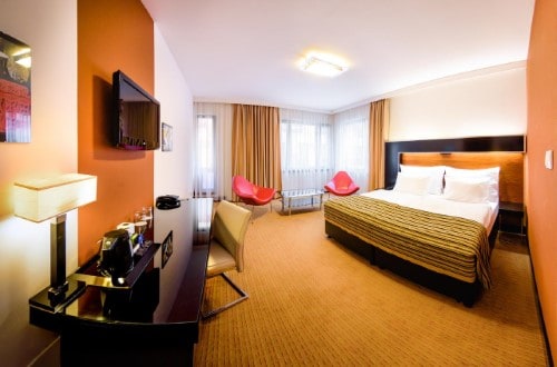 Deluxe suite at Grand Majestic Plaza in Prague, Czech Republic. Travel with World Lifetime Journeys