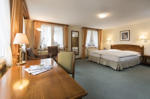 Double classic room at Sunstar Hotel Saas Fee, Switzerland. Travel with World Lifetime Journeys