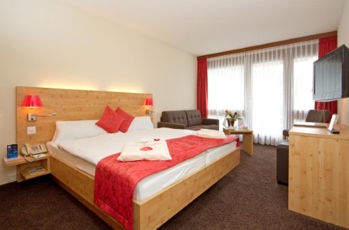 Double room at Central Sporthotel in Davos, Switzerland. Travel with World Lifetime Journeys