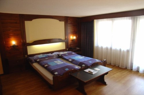 Double room at Hotel Europa in Saas Fee, Switzerland. Travel with World Lifetime Journeys