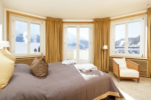 Double room at Hotel Monopol in St. Moritz, Switzerland. Travel with World Lifetime Journeys