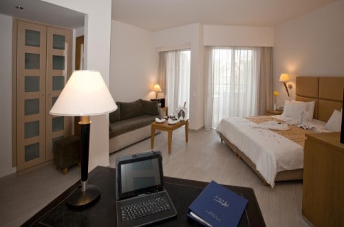 Double room at Minos Hotel in Crete, Greece. Travel with World Lifetime Journeys