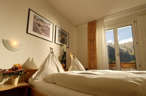 Double room at Park Hotel in Saas Fee, Switzerland. Travel with World Lifetime Journeys