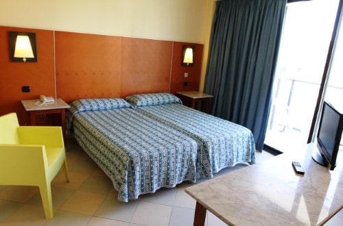 Double room at Port Fiesta Park in Benidorm, Spain. Travel with World Lifetime Journeys