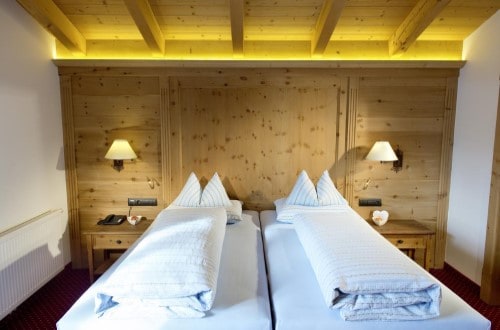 Double room at Romantik Hotel Boglerhof in Alpbach, Austria. Travel with World Lifetime Journeys