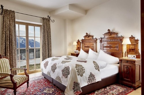 Double room at Schloss Mittersill Hotel in Kitzbühel, Austria. Travel with World Lifetime Journeys