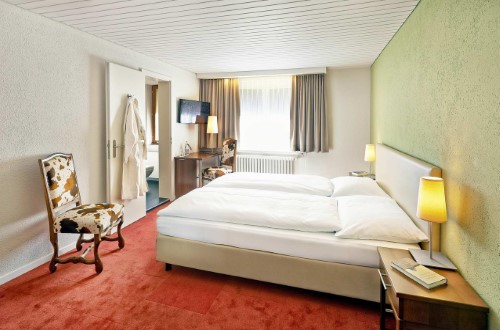 Double room at Sorell Hotel Asora in Arosa, Switzerland. Travel with World Lifetime Journeys