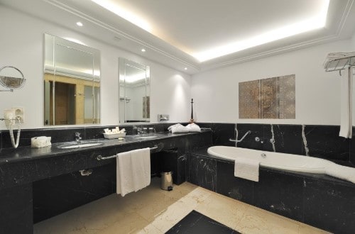 Ensuite bathroom at Vincci Seleccion Estrella del Mar in Marbella, Spain. Travel with World Lifetime Journeys