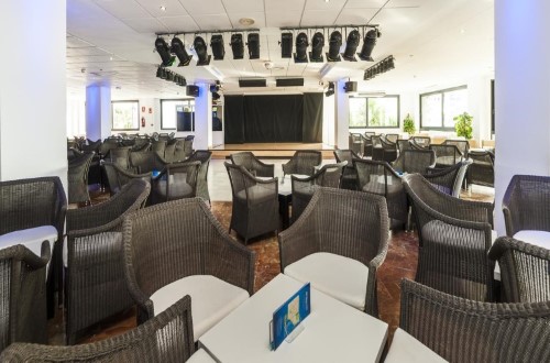 Entertainment area at Hotel Los Patos Park in Benalmadena, Spain. Travel with World Lifetime Journeys