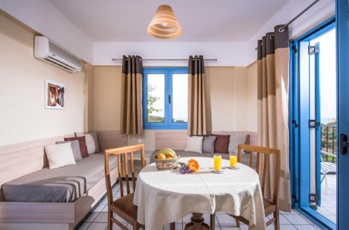 Family suite at Lofos Apartments in Crete, Greece. Travel with World Lifetime Journeys