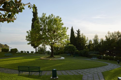 Garden view at Hotel Marbella Corfu in Greece. Travel with World Lifetime Journeys