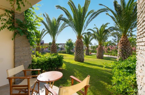 Garden view at Iberostar Creta Marine in Crete, Greece. Travel with World Lifetime Journeys