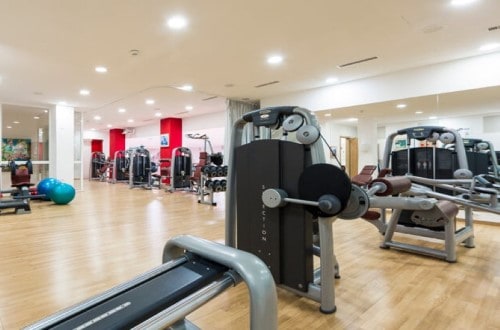 Gym room at Hotel Ferienart Resort & Spa in Saas Fee, Switzerland. Travel with World Lifetime Journeys