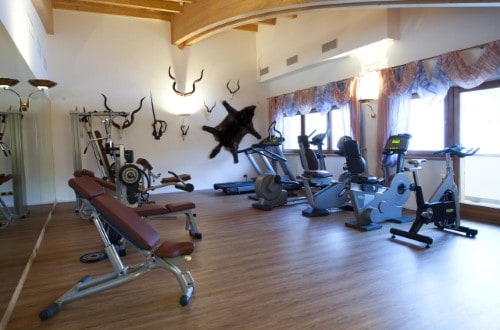 Gym room at Hotel Sassongher in Corvara, Italy. Travel with World Lifetime Journeys